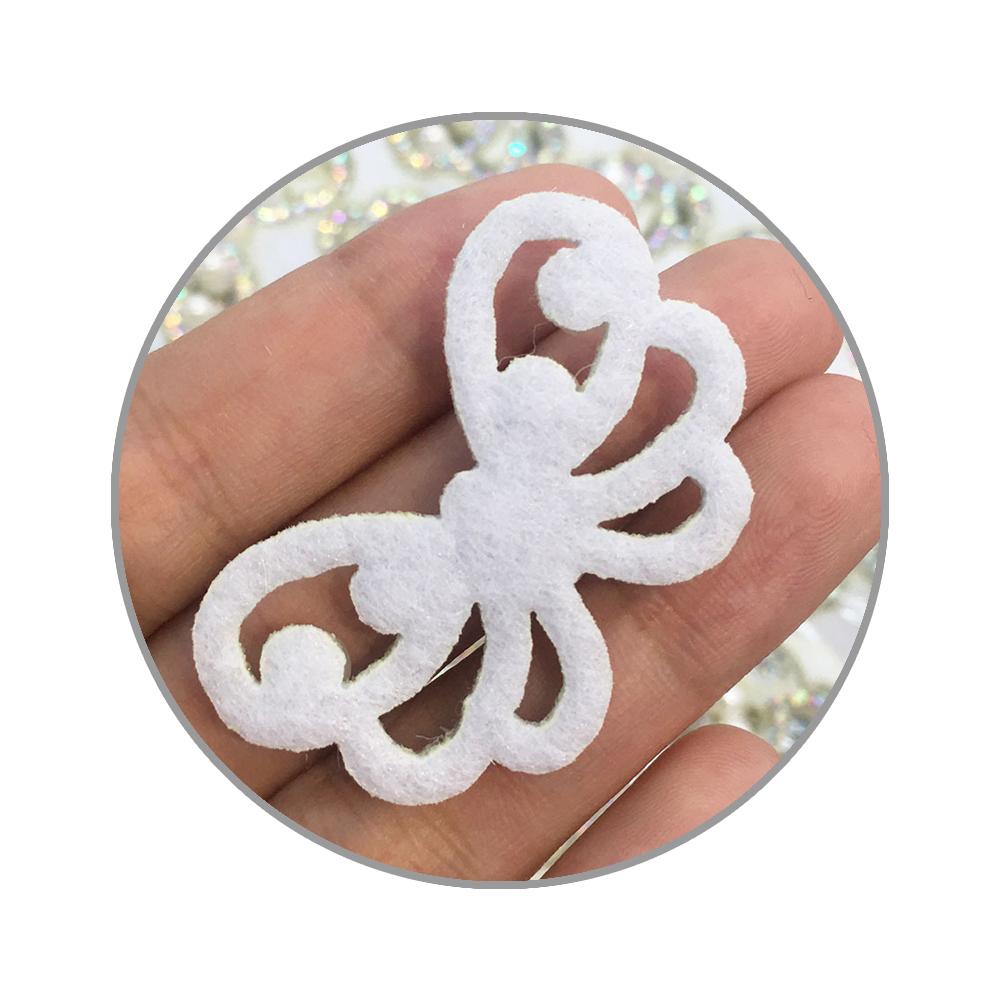 100pcs Beautiful White Diamond Butterfly Pearl Bead Appliques DIY Girls Hair Clips Bows Making Kits