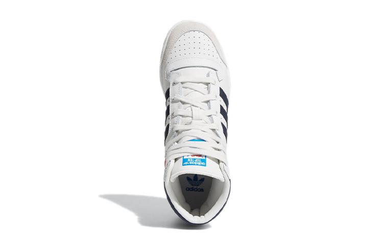 adidas Originals Топ-десять Устойчивые к истиранию Средние Детские скейтбордические кроссовки Белый Синий Подростки D74481