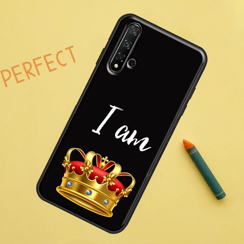 Чехол Король Королева Корона для Huawei Nova 12s 11i 7i 8i 12i Y73 Y70 Y90 Y60 Y72 Y61 Y91 9 10 SE P40 Lite P30 Pro