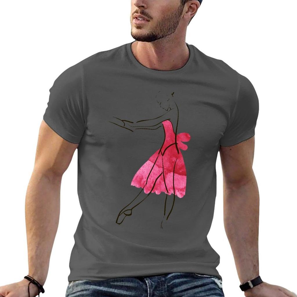 Vector Hand Drawing Ballerina Figure Watercolor Illustration Tshirt Dry Fit Running Short Sleeve Top