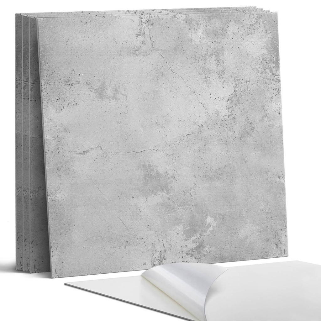 Dekoracyjne Kafelki Winylowe Samoprzylepne - Do Przedpokoju Tekstura Betonu Z Rysami 4X50X50 Cm