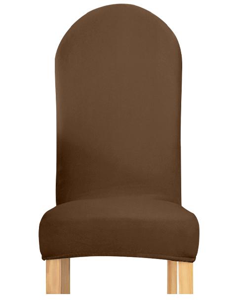 Cover Chair Rounded Backrest Brown Velvet