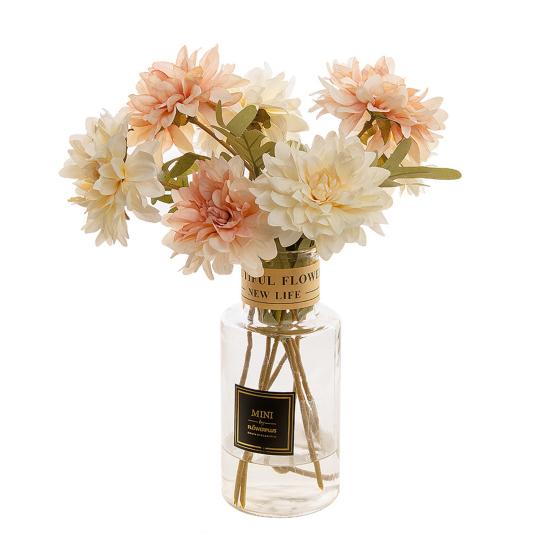 Поддельный цветок яркий нежный декоративный надежный настольный орнамент букет георгин для свадебного торжества