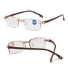 Сверхлегкие линзы Прозрачные очки для чтения Очки без оправы Anti-Blu-Ray Очки для пресбиопии Радиация