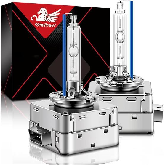 Лампа ксеноновая HID WinPower D2R, 8000K Ледяной Синий Белый 35Вт Металлические Крепления База Ближний Дальний Свет Замена, Упаковка 2 шт.