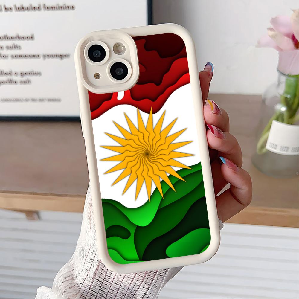 Чехол для мобильного телефона Kurdistan Flag Thicken TPU для iPhone 17 16 15 14 13 12 11 Air Pro Max Plus Цветной чехол