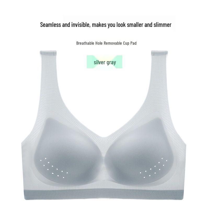 Women's Seamless Ice Silk Sleep Bra: Super Thin, Breathable, Plus Size, No Wire, Beautiful Back, Summer Comfort