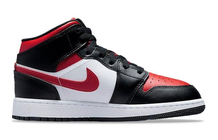 Jordan Air Jordan 1 Mid Черный Огненно-красный GS 554725-079