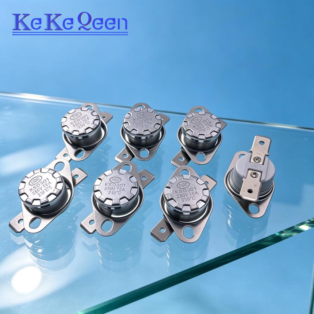 KSD301 250V 15A 200C 210C 220C 230C 240C 245C 250C Celsius Degree Normally Closed Thermostat Temperature Thermal Control Switch Fuel Injectors 6