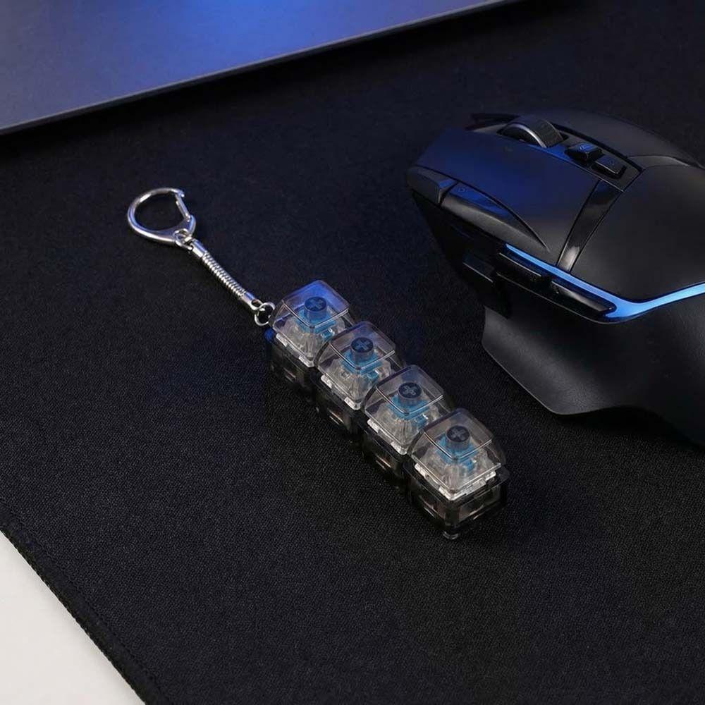 Luminous Fidget Keyboard with LED Funny Mechanical Keyboard Keychain Holiday Gift