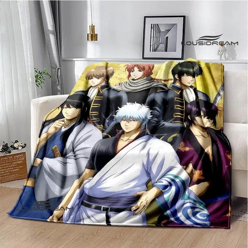 GINTAMA Мультяшные принтованные одеяла Плед для пикника Теплые фланелевые одеяла Постельное белье для дома Одеяла для кроватей Подарок на день рождения