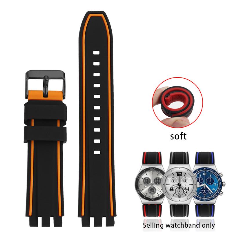 Silicone Strap for Swatch 19mm 20mm 21mm Waterproof Rubber Wrist Bracelet Watchband Sport Band Bracelet With Tools