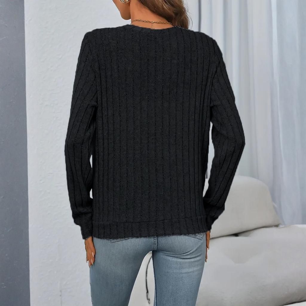 Women's Fashion Solid Color V-neck Long Sleeve Button Casual Cardigan Coat