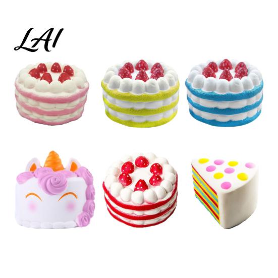 Slow Rising Toy Simulated Cake Squeeze Soft Rainbow Layer Foam Slice Stress Relief Sensory for Adults Kids Realistic