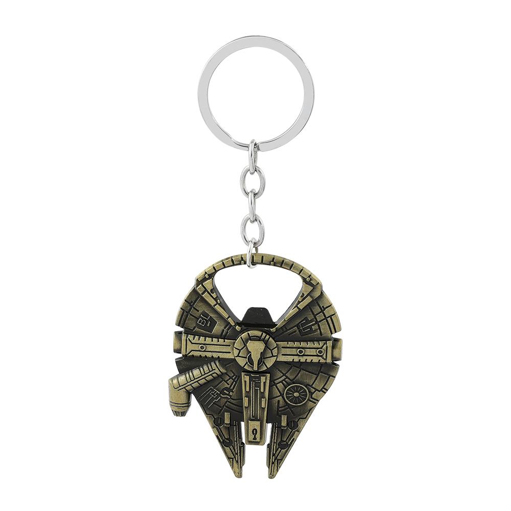 Movie Star War Spaceship Sign Robot Keychain Collections Metal Pendant Keyrings Car Bag Key Chain Gifts