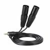 WV-9272-1.5B: Two XLR Male to 3.5mm Stereo Mini Plug Unbalanced Line Cable (1.5m, Black)