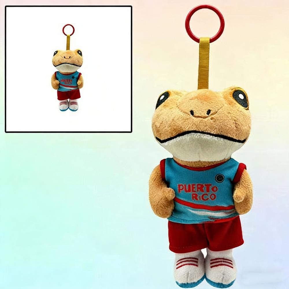 CutePuerto Rican Singer Bad Bunny Frog Plush Keychain Stuffed Doll Backpack Pendant Kids Toy Cute Toy Festival Birthday Gift