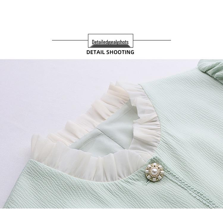 2025 Spring Women's Slimming Long Sleeve Ruffle Collar Dress NY2552