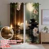 2D flat printing 2pcs Curtain Curtains Zen Spa Serenity Digital Printed Polyester Drapes Family Party Use for Indoor