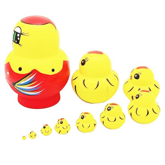 1 набор милых матрешек с дизайном животных, десять слоев, мультяшный цыпленок, игрушка-матрешка для ребенка