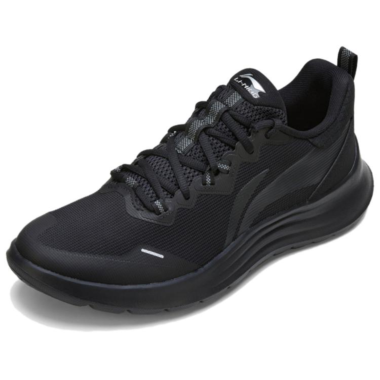 Li Ning Lightweight Versatile Shock Absorbing Breathable Low Top Running Shoes Men Sneakers Black ARSU113-1