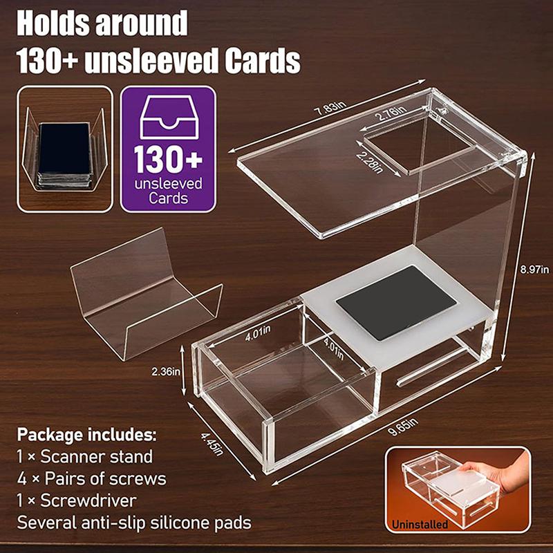 Acrylic Mtg Card Scanner Stand Trading Card Game Scanning Aid Mobile Phone Holder Party Supplies Card Storage Box