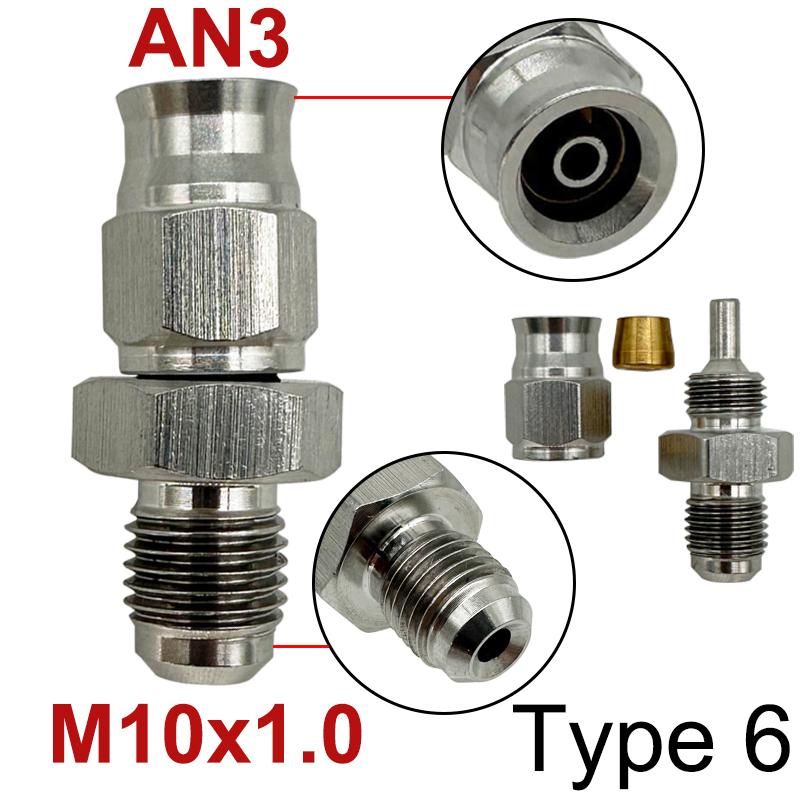 Stainless Steel AN3 Motorcycle Motor Bike Hydraulic Brake Oil Hose Line Banjo Fitting 10MM 0/28/45/90° Brake Hose End Adapter
