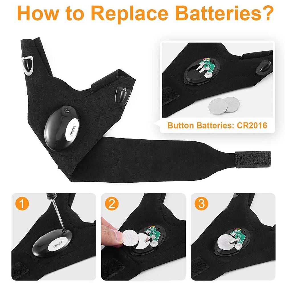 Напальчник Перчатка без пальцев Светодиодный фонарик Водонепроницаемый фонарь для рыбалки на открытом воздухе Кемпинга Пешего туризма Выживания Спасения Ремонта Освещения Инструмент