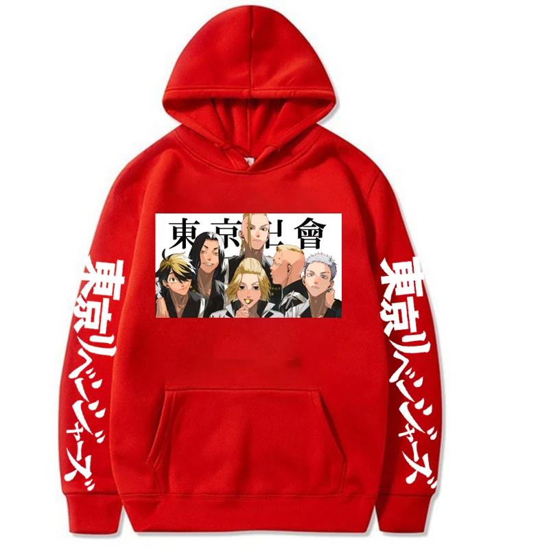 Аниме Токийские мстители Майки Принтованная Худи Осенний Флис Удобные Толстовки Большого Размера Свитшот Харадзюку Уличная одежда