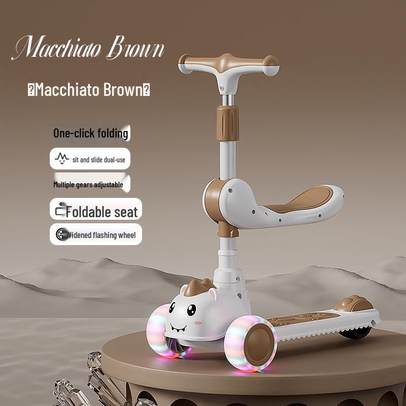 Детский складной самокат - Возраст 2-10 лет, для мальчиков и девочек