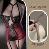 Sexual and emotional underwear, underwire, gathering lace, see-through, tight-fitting, one-piece, non-stripping, underwear, funny women's uniform