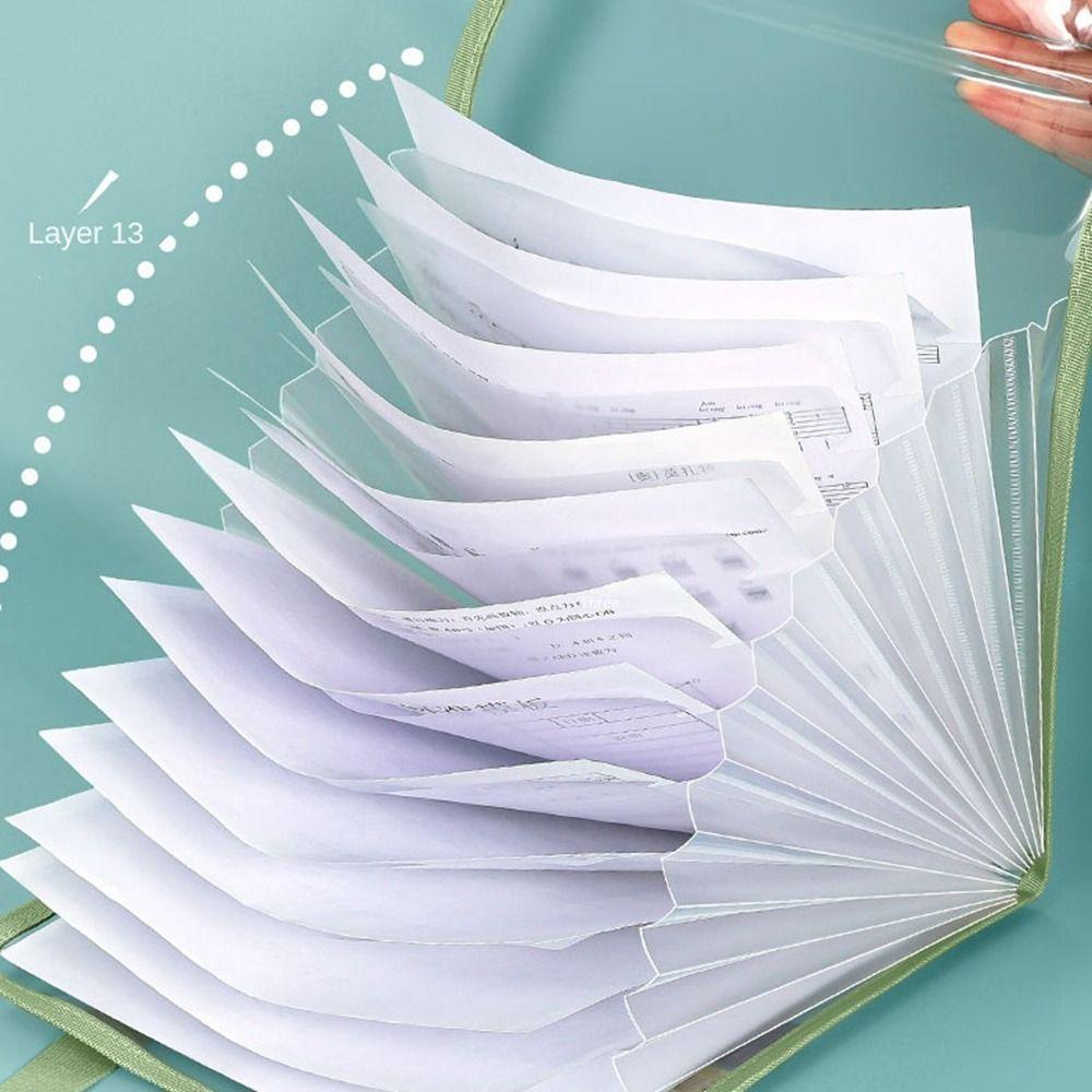 13-слойная прозрачная сумка для файлов Прозрачная сумка для хранения данных Школьные канцелярские принадлежности