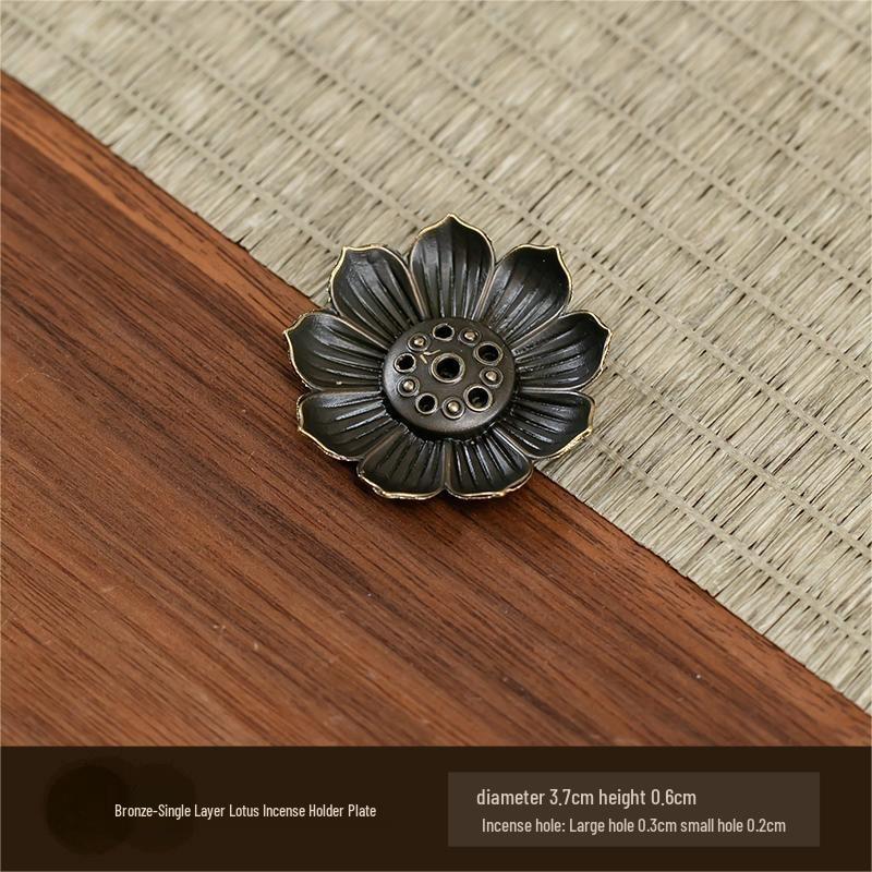 Антикварная двухслойная подставка для благовоний в виде лотоса для чайной церемонии и благовоний Будды, многопористая горелка из сандалового дерева.
