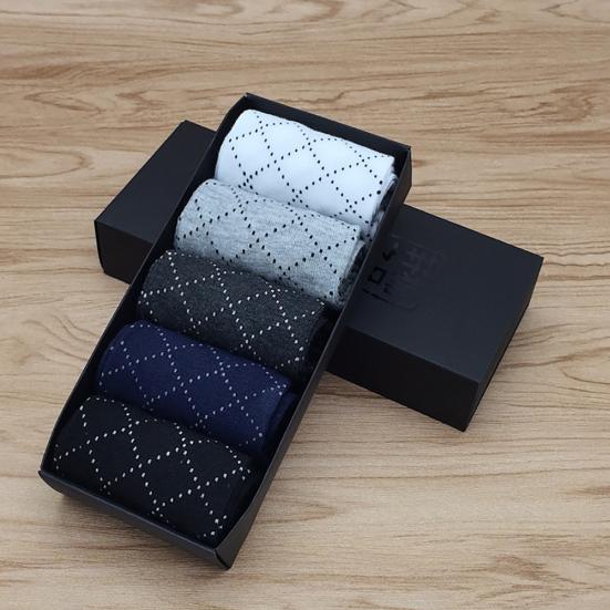 3/5 пары мужских весенне-осенних дышащих хлопковых спортивных деловых носков со средней трубкой