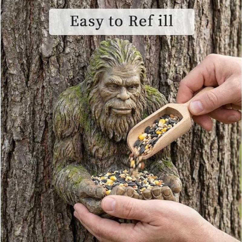 Easter Bigfoot Hanging Bird Feeder Weather Resistant Outdoor Food Holder Patio Lawn Wild Animal Garden Decoration Creative Art
