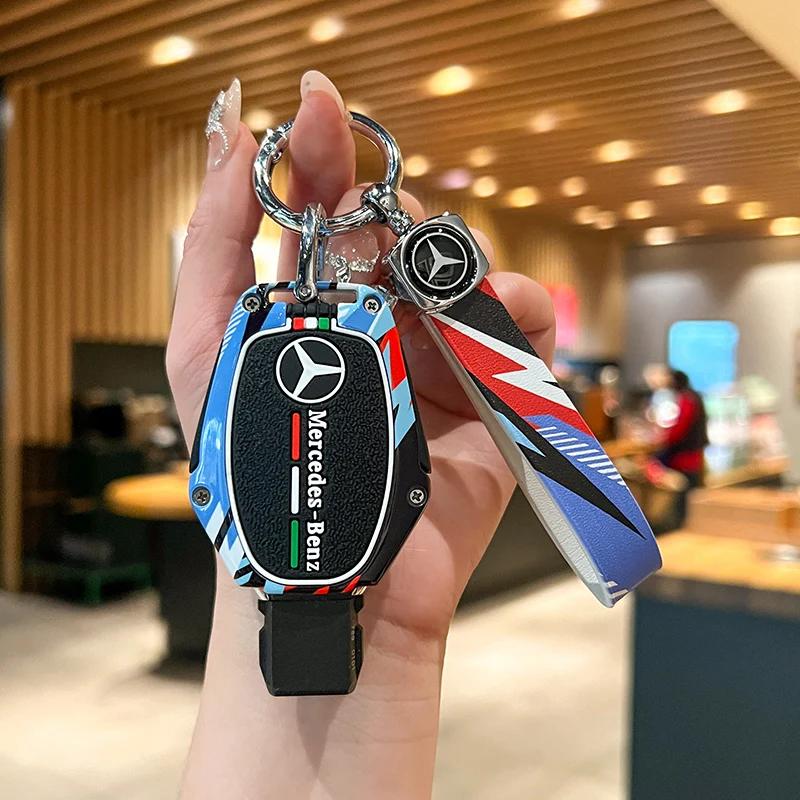 XUY2 Metal Silica Gel Car Key Case Cover Shell For Mercedes Benz A B C E Class GLS GLA GLK GLC CLS CLA AMG W204 W205 W212 W463 W176