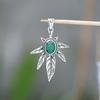 Lab Created Emerald Palm Tree Pendant 925 Sterling Silver Women Jewelry