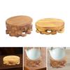 Circular Wooden Base Unique Decorative Base Teapot Base Round Base Display Stand Wood Carving Teapot Base Stone Flower Pot