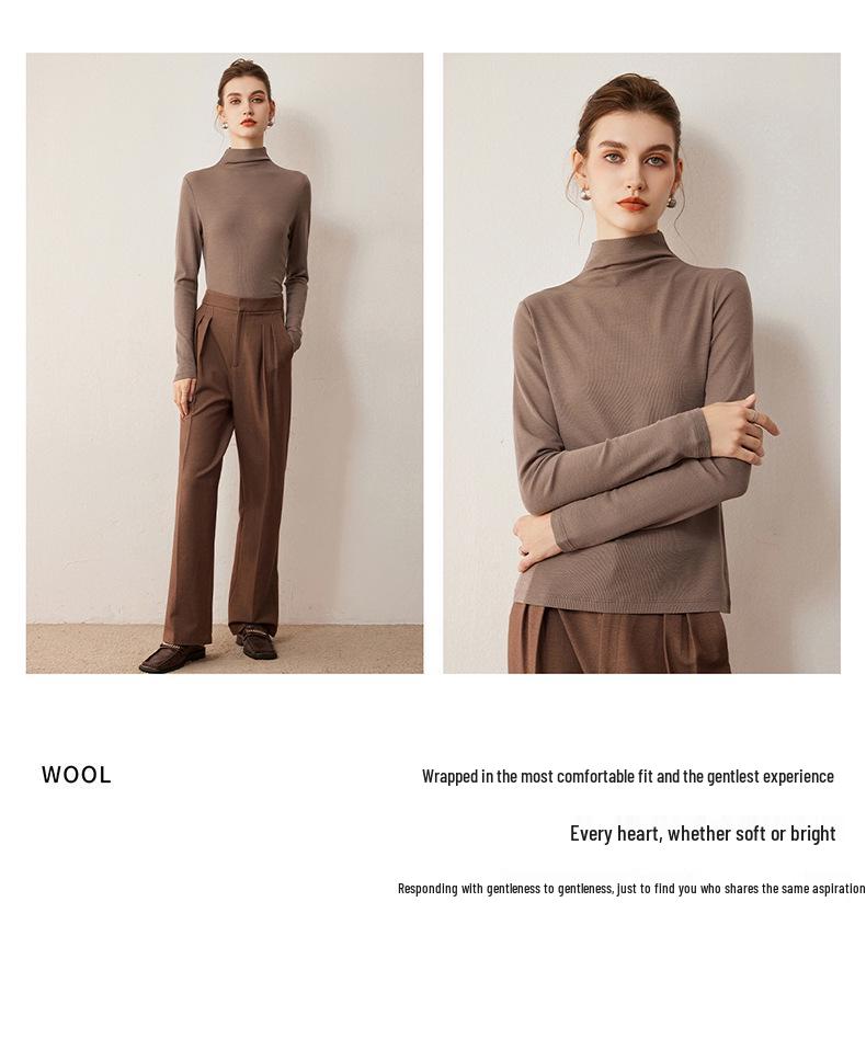 Women's Machine Washable Ultra-Fine Wool Base Layer: Half-High Neck, 2026 Autumn/Winter Thin Knit Sweater