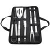 5Pcs/Set Stainless Steel BBQ Tools Barbecue Kit Knife Fork Shovel Brush Clip With Oxford Bag