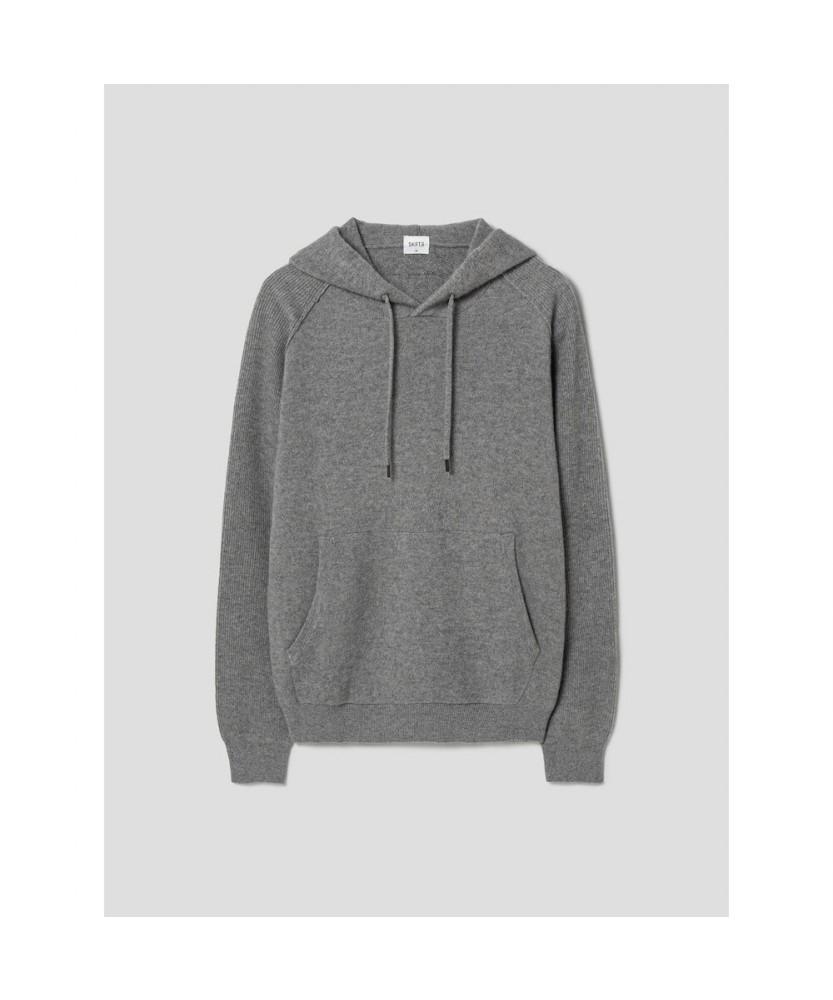 SHIFT.G Wool Texture Hoodie Sweater Gray