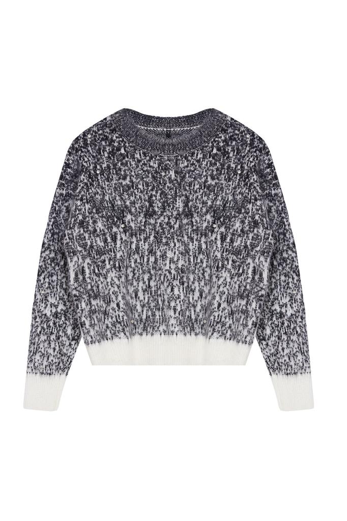 Женский свитер в элегантном стиле, красный вязаный свитер с мягкой текстурой и рисунком