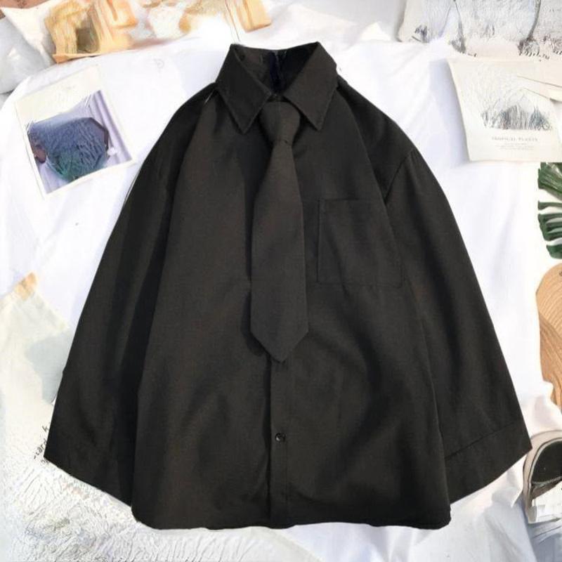 Белая рубашка с длинным рукавом, женская осенняя свободная униформа JK с отложным воротником, студенческая блузка, винтажный топ большого размера, женские блузки