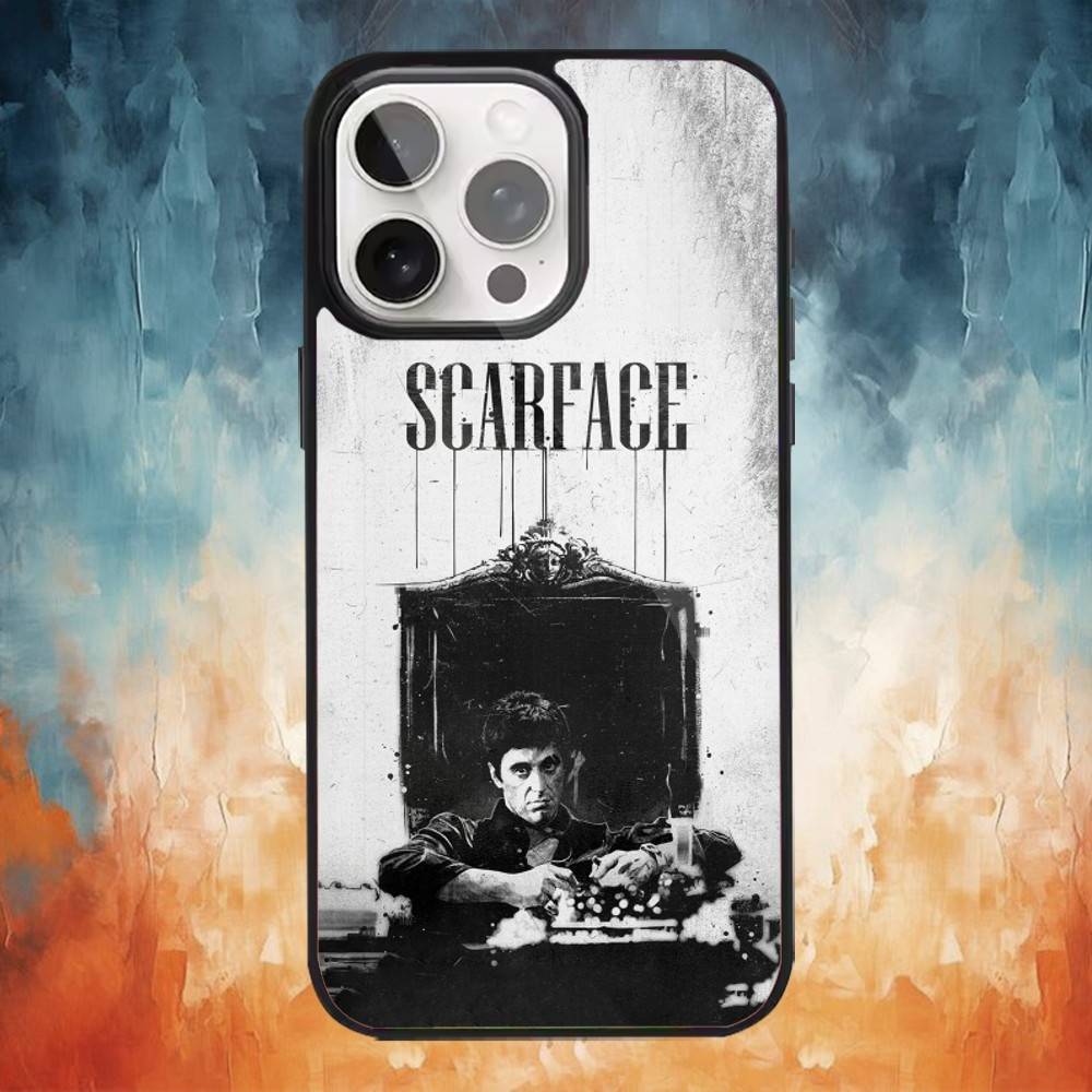 Классический фильм S-Лицо со шрамом Чехол для телефона Для iPhone 17,16,15,14,13,12,Plus,Pro,Max Для Magsafe Магнитная Беспроводная Зарядка