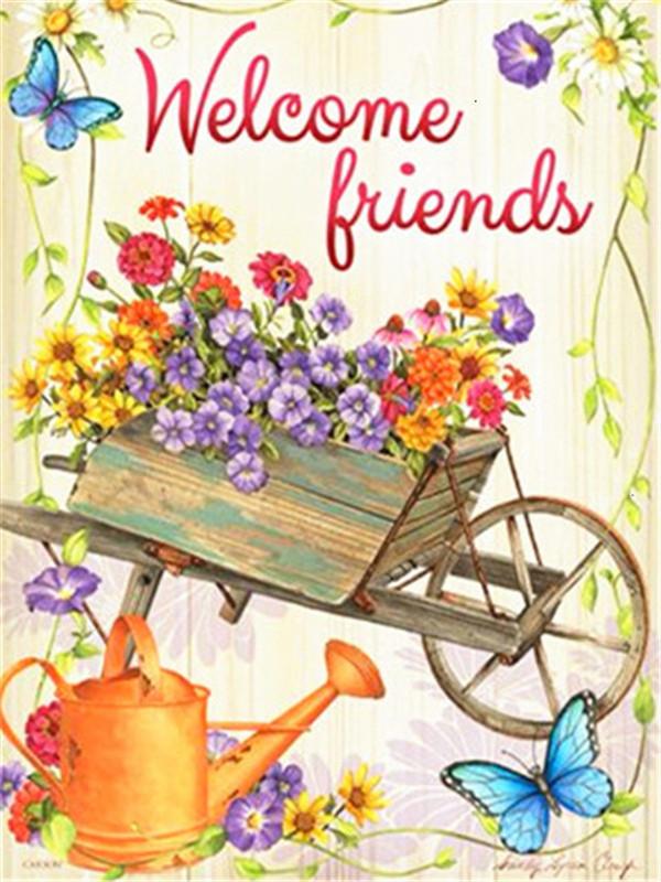 5D алмазная живопись текст Добро пожаловать вышивка крестиком Новое поступление Алмазная вышивка цветок птица мозаика рукоделие Декор для дома