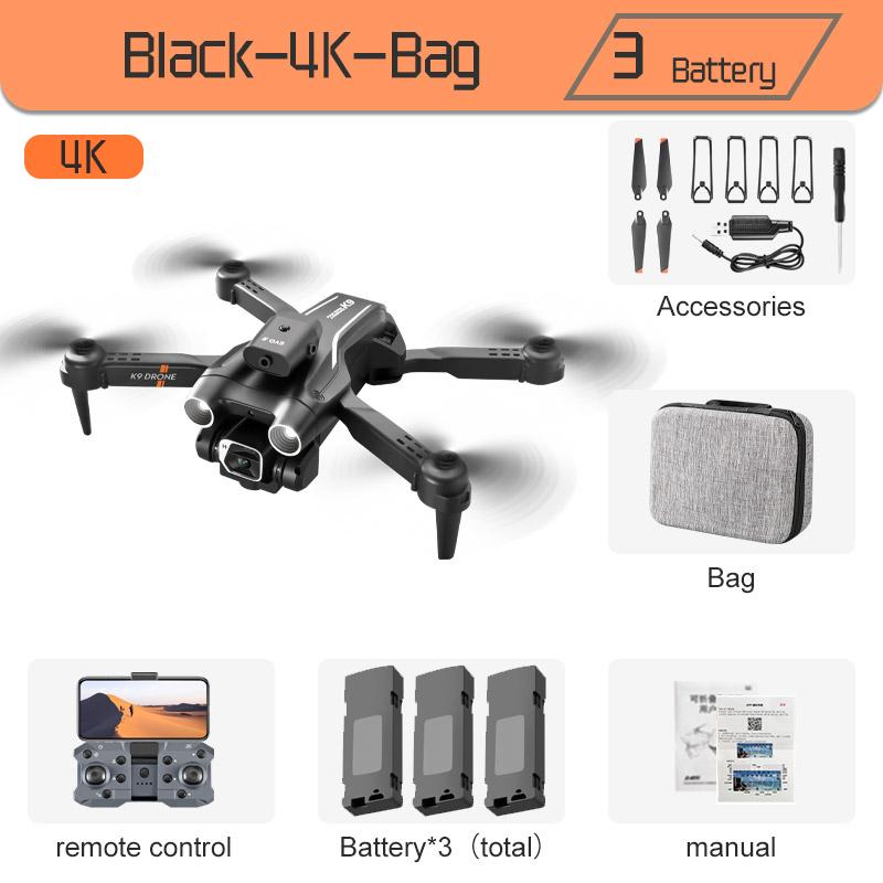 Новый радиоуправляемый дрон K9Pro с двойной камерой 4K, профессиональный широкоугольный оптический позиционирование потока, четырехсторонний мини-складной квадрокоптер для предотвращения препятствий