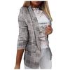 Women Fashion Long Sleeve Print Color Coat Open Front  Suit Jacket
