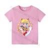 Sailor Moon Tshirt for Children Colorful Tee Shortsleeve Shirt Tops Cotton Cute Cartoon Print Soft Tshirts Kids Girl Boy Gift