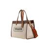 Coach Field 30 Classic Large Capacity Logo Print Canvas And Leather Tote Bag Women Tote Bags C8459-B4TXJ