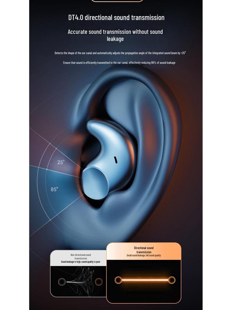 M52 Мини-вкладыши беспроводные Bluetooth-наушники для сна с низким временем задержки и цифровым дисплеем